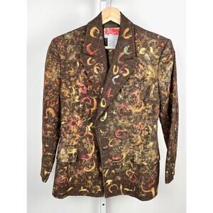 ALLEN VANDEVER Womens 4 Chicago Hand Painted Jacket Blazer Art to Wear